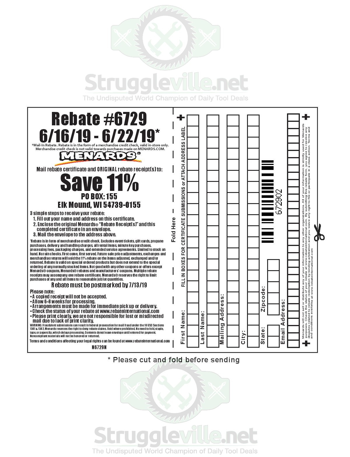Menards 11 Rebate Form September 2024 Menards 11 Rebate Form September 2022