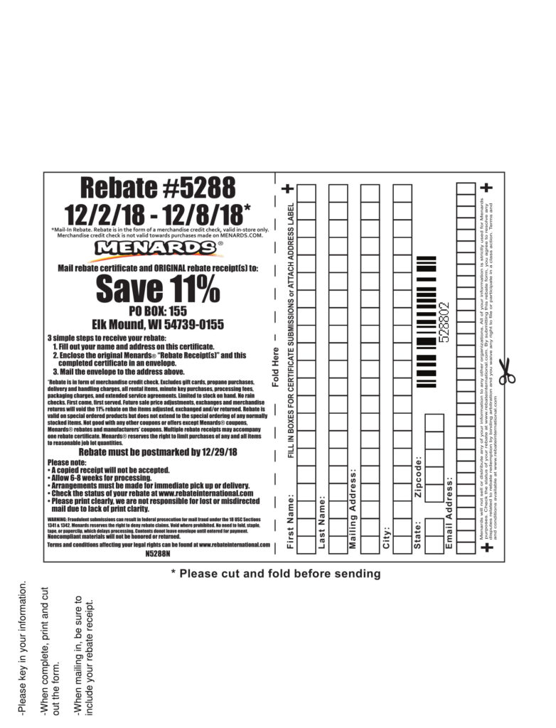 Menards Rebate Adjustment Form May 2024
